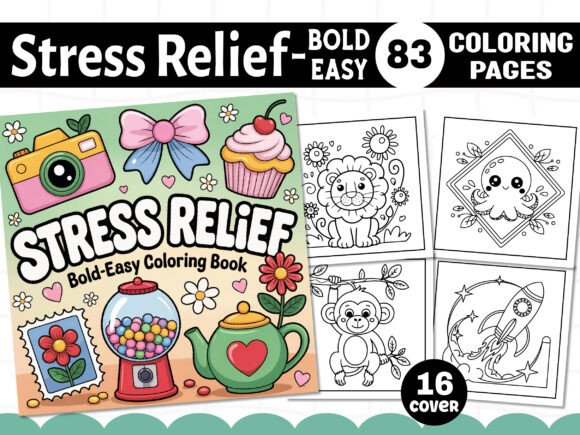 Download Stress Relief Bold &amp; Easy Coloring Pages - Stress relief Collection