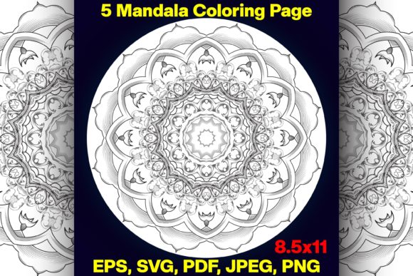 Download 5 Mandalas Relaxation Coloring Pages KDP - Coloring pages kdp Collection