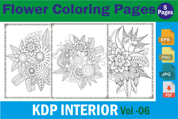 Download Flowers Adult Coloring Pages KDP (Vol-6) - Coloring pages kdp Collection