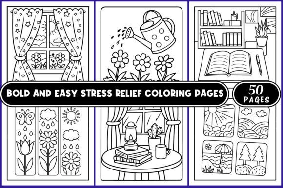 Download Bold and Easy Stress Relief Coloring - Stress relief Collection