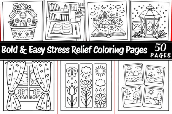 Download Bold and Easy Stress Relief Coloring - Stress relief Collection
