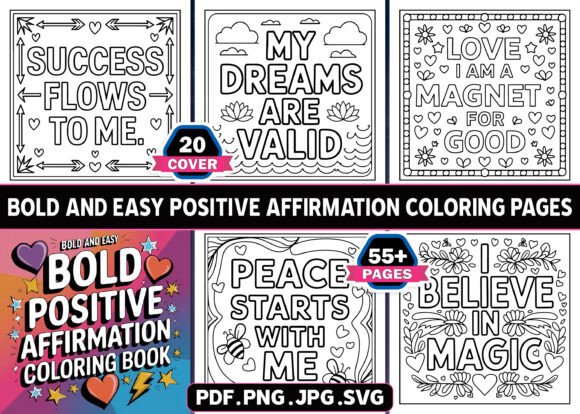Download Positive Affirmation Coloring Pages KDP - Coloring pages kdp Collection