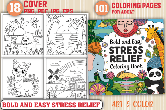Download Bold &amp; Easy Stress Relief Coloring Pages - Stress relief Collection