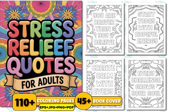 Download Stress Relief Quotes Coloring Book - Stress relief Collection