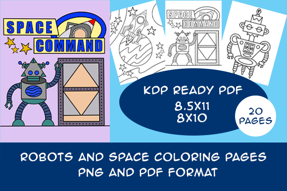 Download Robots N Space Coloring Pages KDP Ready - Coloring pages kdp Collection