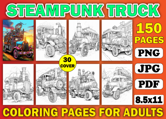 Download 250 Steampunk Truck Coloring Pages Kdp - Coloring pages kdp Collection