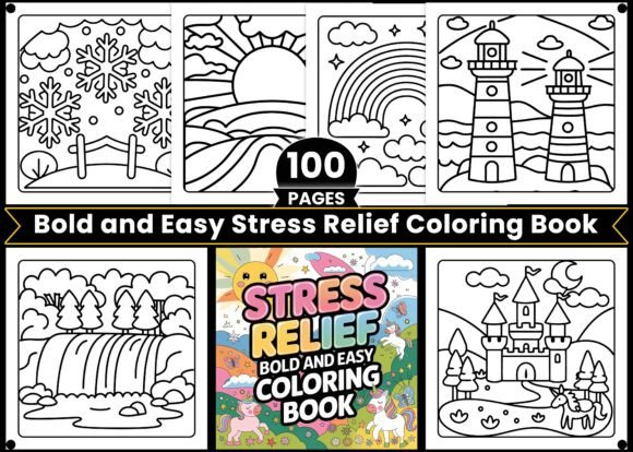 Download Bold and Easy Stress Relief Coloring Boo - Stress relief Collection