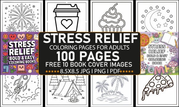 Download Bold &amp; Easy Stress Relief Coloring Page - Stress relief Collection