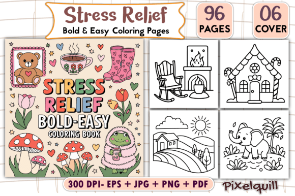 Download Stress Relief: Bold &amp; Easy Coloring Page - Stress relief Collection