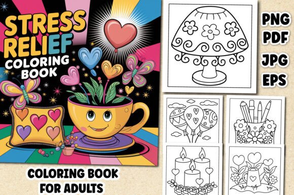 Download Bold &amp; Easy Stress Relief Coloring Book - Stress relief Collection
