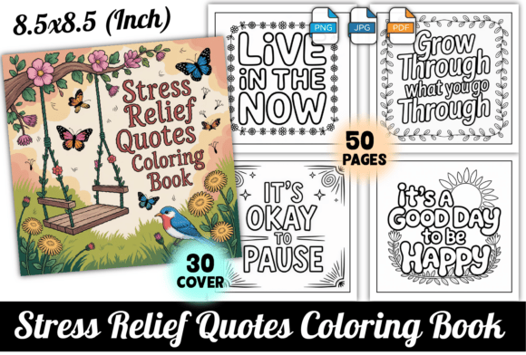 Download Stress Relief Quotes Coloring Book - Stress relief Collection