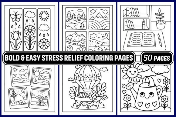 Download Bold and Easy Stress Relief Coloring - Stress relief Collection