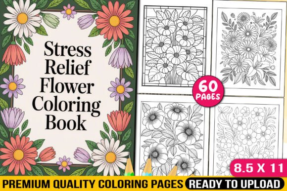 Download Stress Relief Flower Coloring Book - Stress relief Collection