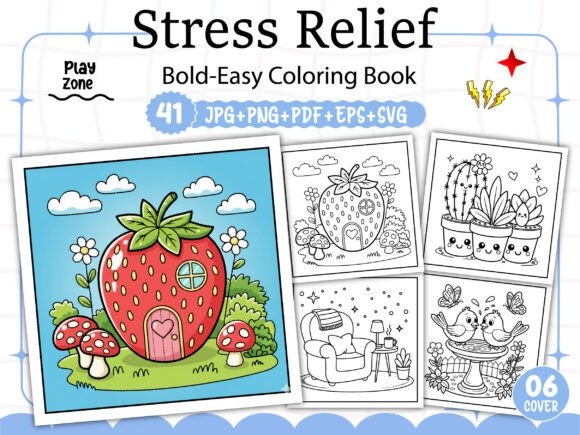 Download Bold &amp; Easy Stress Relief Coloring Pages - Stress relief Collection